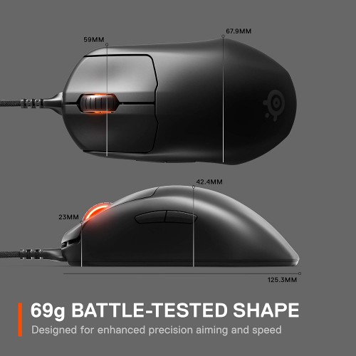 SteelSeries Prime Precision Ultra Lightweight Esports FPS Gaming Mouse