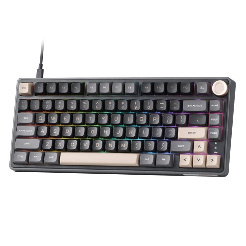 ROYAL KLUDGE RK R75 Mechanical Keyboard Wired with Volumn Knob, 75% TKL Custom Gaming Keyboard