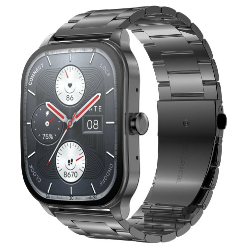 Amazfit Pop 3S 1.96" AMOLED Bluetooth Calling Smart Watch (Metallic Strap)