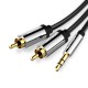 VENTION BCFBF 3.5mm Male to 2RCA Male Audio Cable 1M Black Metal Type