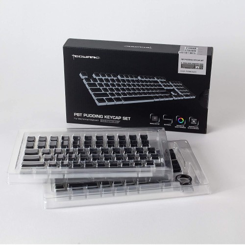 Tecware PBT Pudding Keycap Set – Black/White