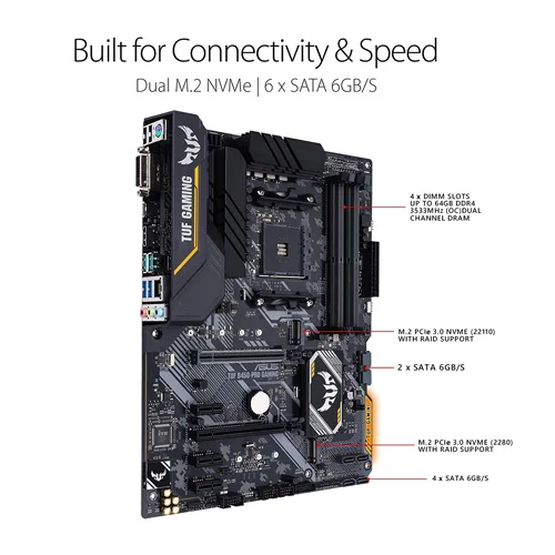 Asus TUF B450-Pro Gaming ATX AMD Gaming Motherboard