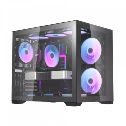 Aigo DarkFlash C305 ATX Gaming Case With 3 RGB FAN (Black)