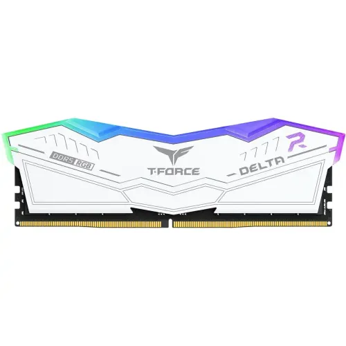 TEAM Delta RGB White 32GB (16x2) DDR5 5200MHz Gaming Desktop RAM