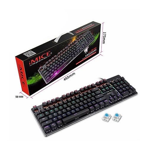 iMice MK-X80 RGB Backlight Blue Switch Mechanical Gaming Keyboard