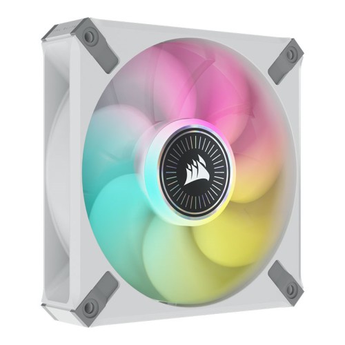 Corsair iCUE ML120 RGB Elite 120mm PWM Magnetic Levitation Fan White (Triple Fan Kit) with Lighting Node