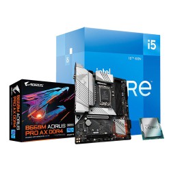 Intel Core i5-12400 With Gigabyte B660M Aorus PRO AX DDR4 12th Gen Combo