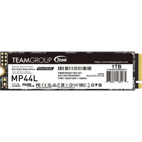 Team MP44L 1TB M.2 PCIe Gen4 NVMe SSD