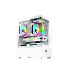 PC Power River View M-ATX Gaming Case (White)