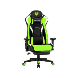 MEETION MT-CHR22 LEATHER RECLINING E-SPORT FOOTREST GAMING CHAIR (Black-Green)