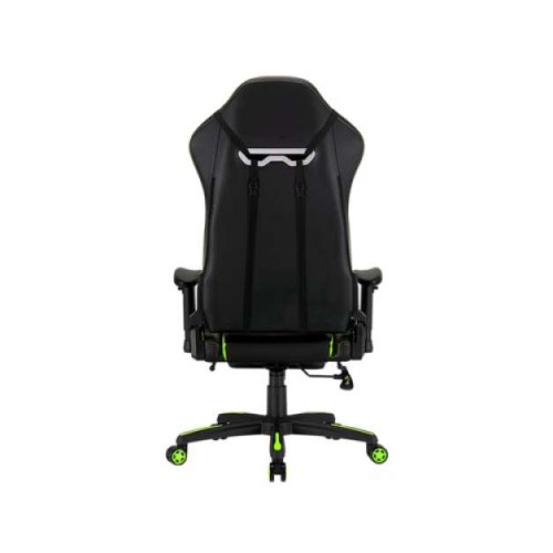 MEETION MT-CHR22 LEATHER RECLINING E-SPORT FOOTREST GAMING CHAIR (Black-Green)