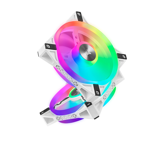 Corsair iCUE QL120 RGB 120mm PWM White Triple Case Fan with Lighting Node Core