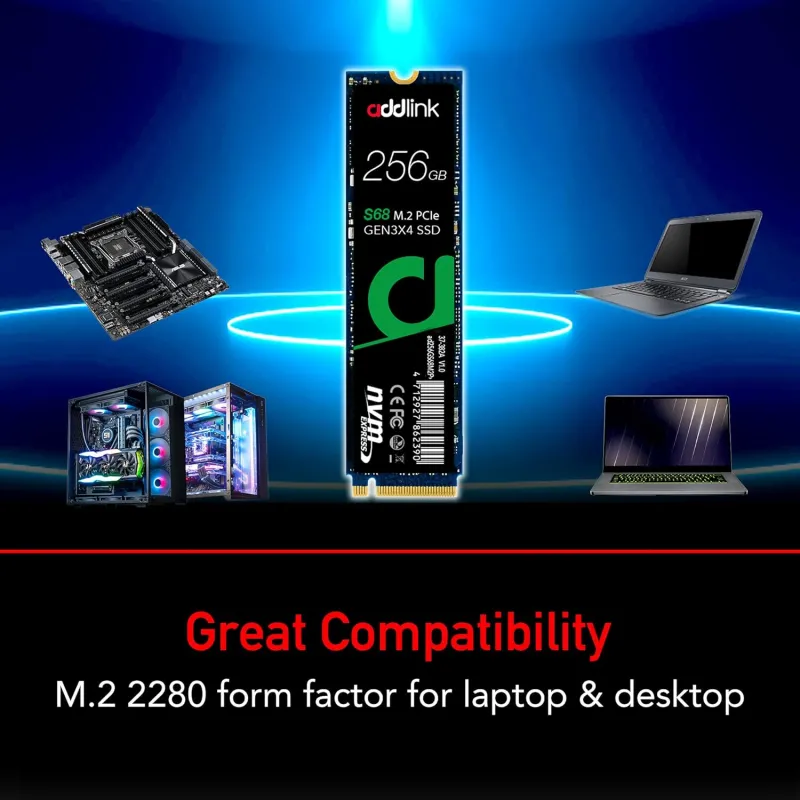 Addlink S68 256GB M.2 2280 PCIe NVMe SSD Addlink S68 256GB M.2 2280 PCIe NVMe SSD