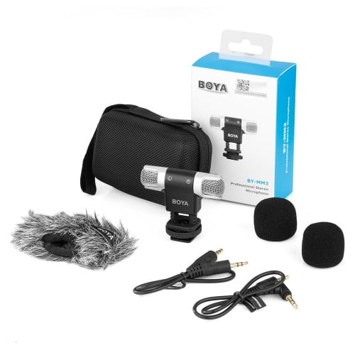 BOYA BY-MM3 Mini Omnidirectional condenser Condenser Stereo Shotgun Microphone