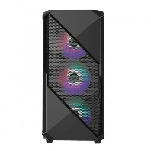 MaxGreen A366BK Mid-Tower Tempered Glass Case With 4RGB Fan & Controller +Remote