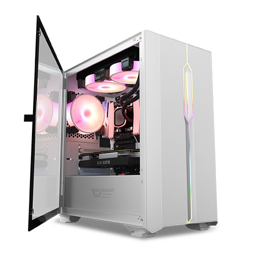 Aigo DarkFlash DLM23 M-ATX White Gaming Casing