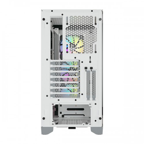 Corsair iCUE 4000X RGB Tempered Glass Mid-Tower ATX Case — White