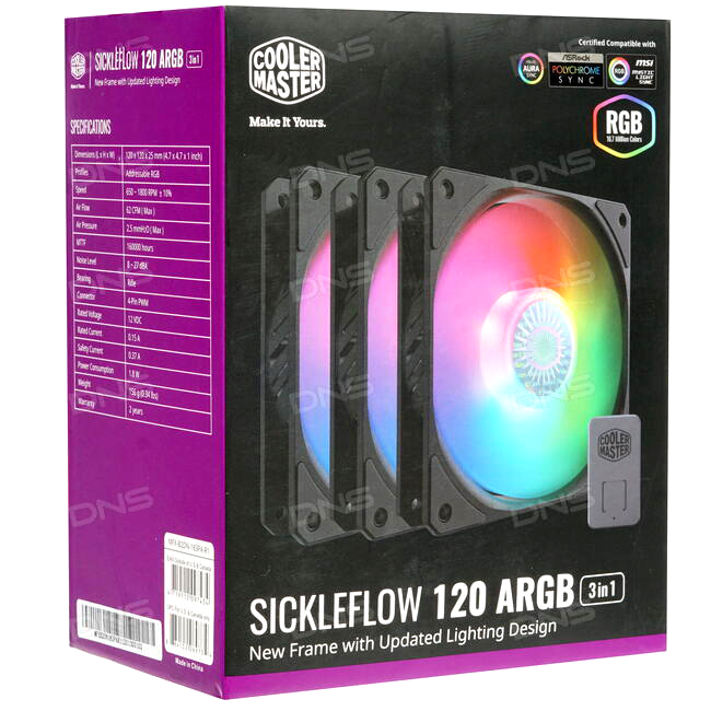 Cooler Master SickleFlow 120 ARGB Fan (3-Pack)