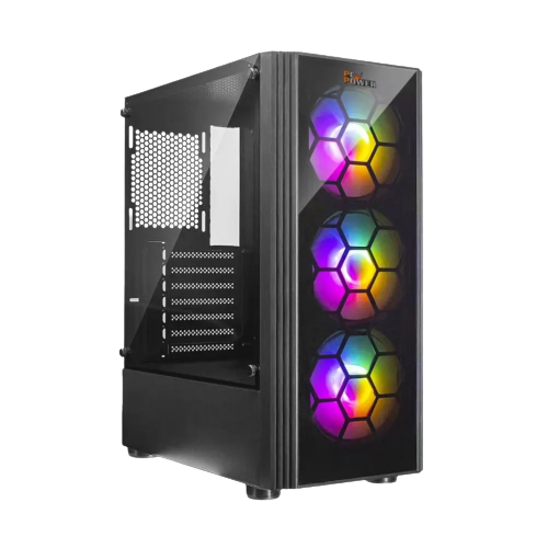 Pc Power Pg-400 Spider Web Crystal Atx Gaming Case (Black)