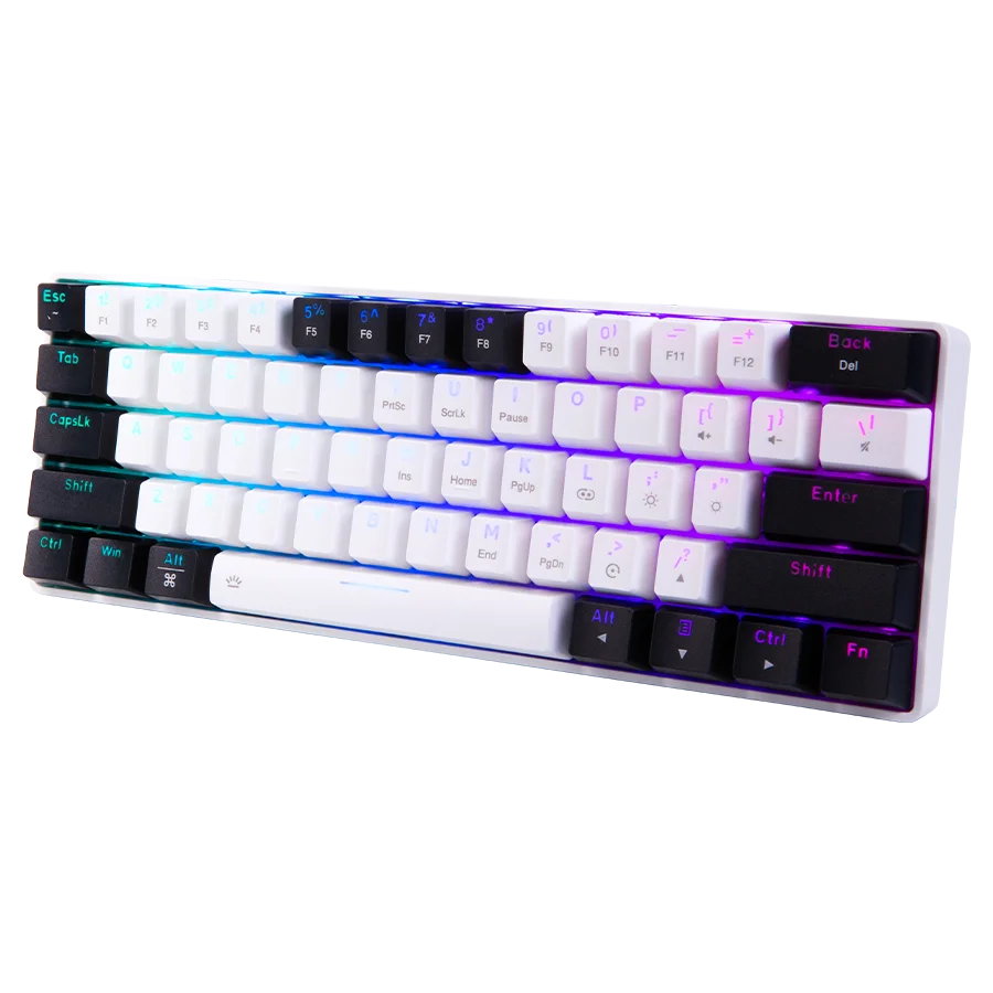 Dareu EK861S Wired RGB gaming keyboard (White on Black)