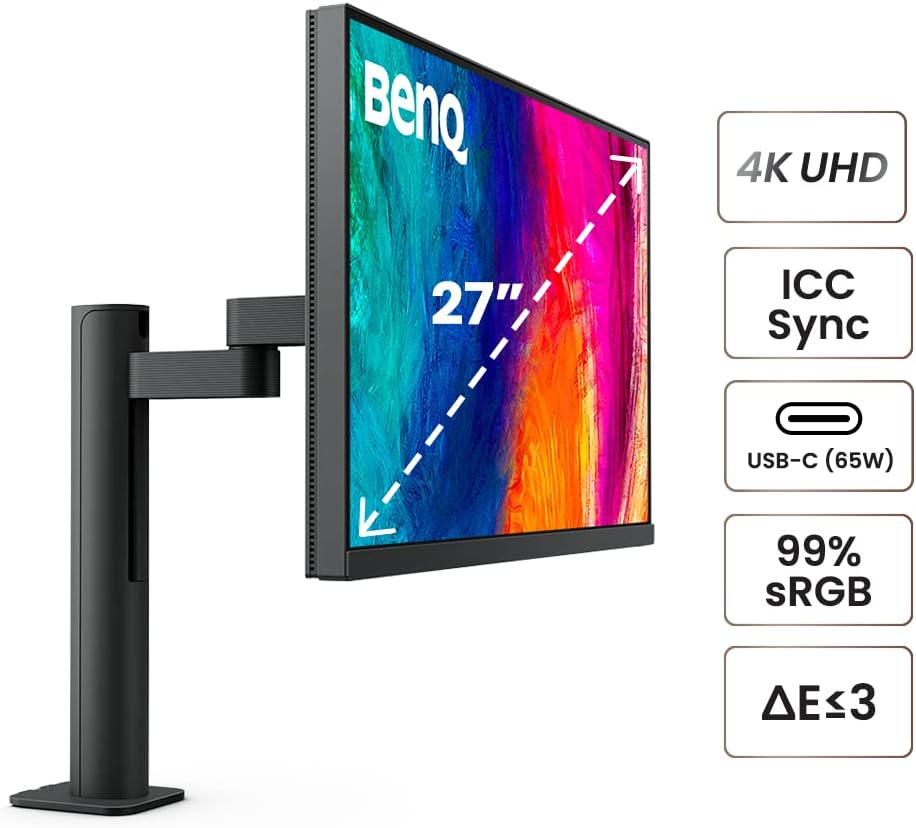 BenQ PD2705UA Ergo Arm Mac-Ready 27" 4K UHD IPS Monitor