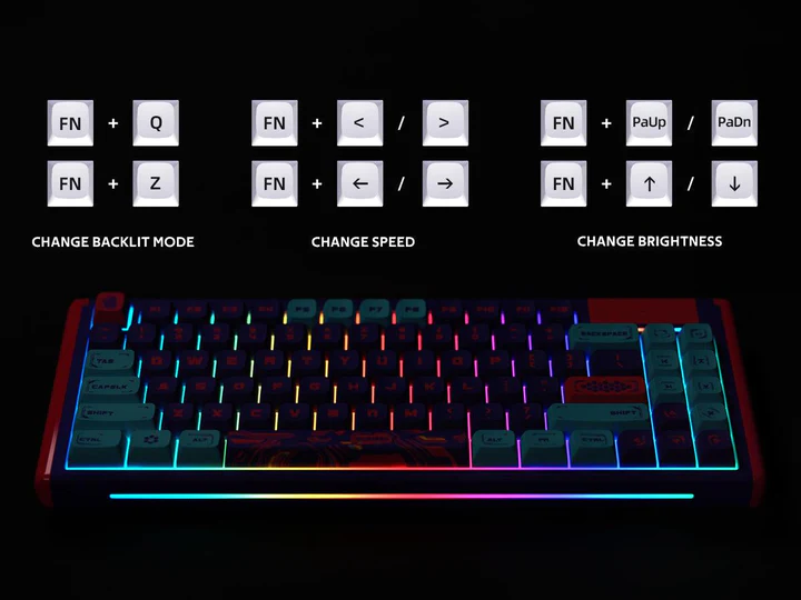 DUSTSILVER K84 CYBERPUNK PRO TKL 75% RGB BACKLIT MECHANICAL KEYBOARD (BLACK SWITCH)