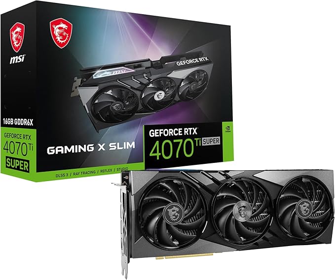 MSI GeForce RTX 4070 Ti SUPER 16G GAMING X SLIM GDDR6X Graphics Card