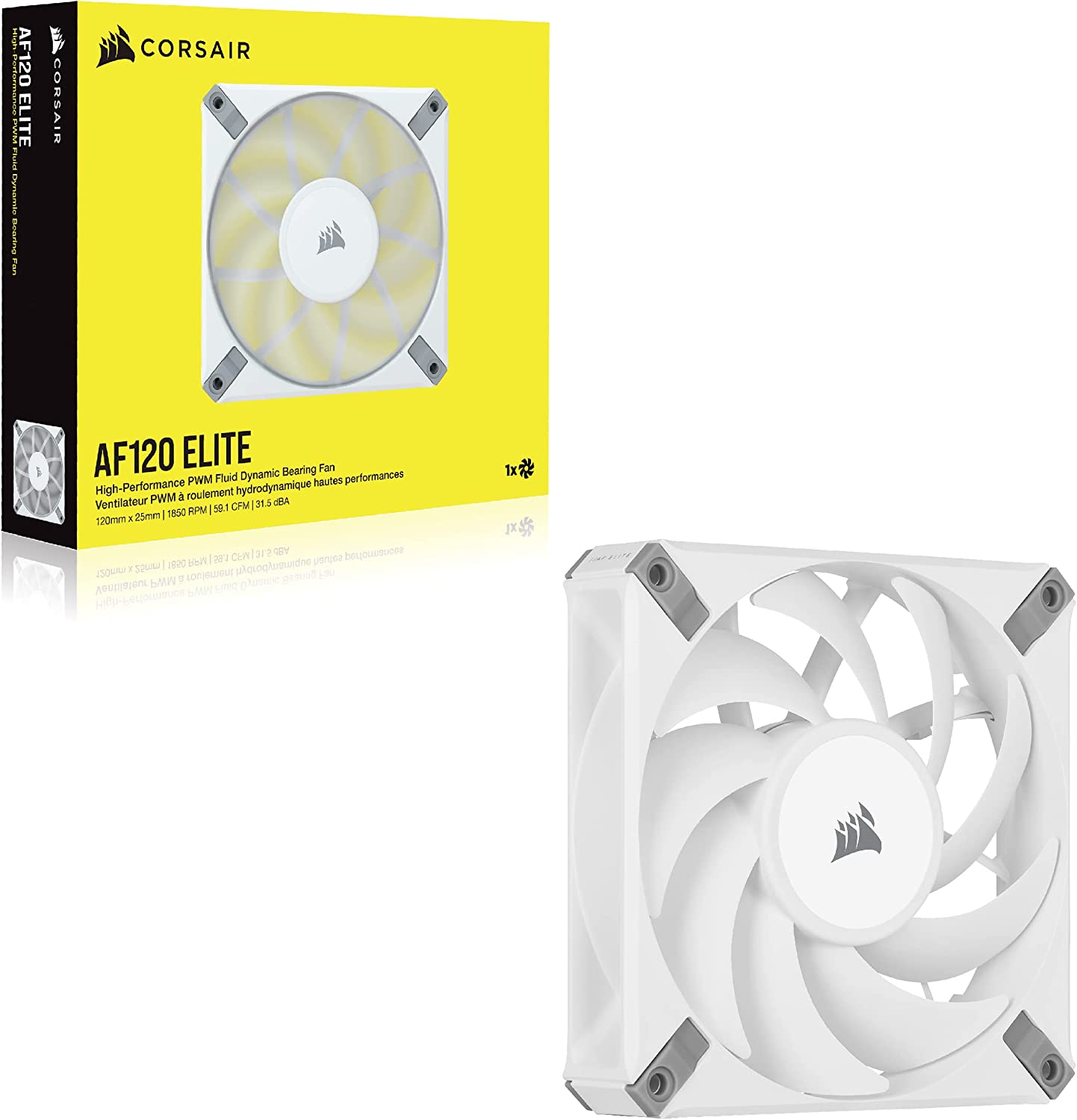 AF120 ELITE High-Performance 120mm PWM Fluid Dynamic Bearing Fan White