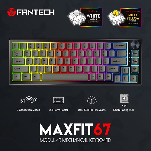 Fantech MAXFIT67 MK858 RGB Bluetooth Mechanical Keyboard (Black)