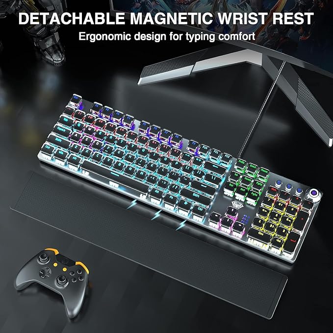 AULA F2088 Wired Mechanical Multi-Functional Gaming Keyboard