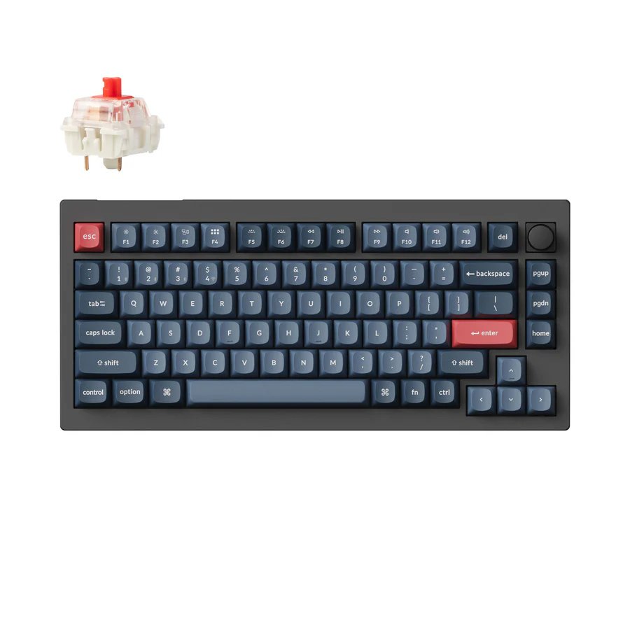 Keychron V1 Max QMK Fully Assembled Knob Custom Mechanical Keyboard (Jupitar Red Switch)