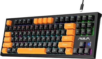 AULA F3032 87 Keys RGB Backlit Wired Mechanical Gaming Keyboard