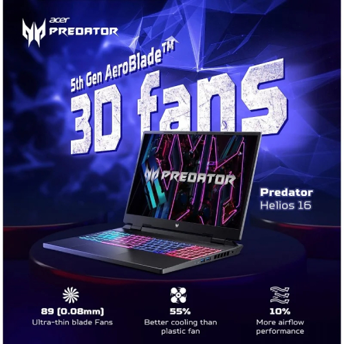 Acer Predator Helios Neo 16 PHN16-71-59WX Intel 13th Gen Core I5-13500HX 16GB DDR5 Ram 512GB Gen4 NVME RTX 4050 6GB GDDR6 16 Inch WUXGA IPS 165HZ Gaming Laptop