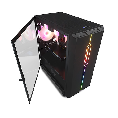 Aigo DarkFlash DLM23 Mini Tower Tempered Glass Micro-ATX Case