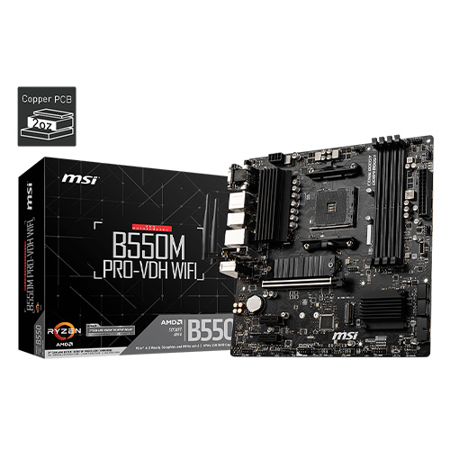 MSI B550M Pro-VDH Wi-Fi AM4 AMD Micro-ATX Motherboard