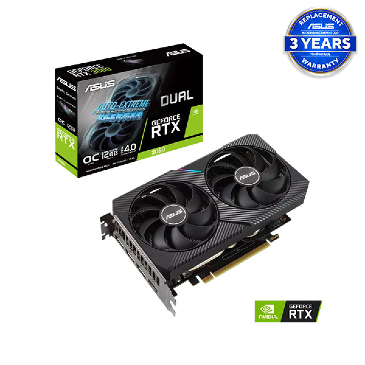 ASUS Dual GeForce RTX 3060 V2 OC Edition 12GB GDDR6 Graphics Card