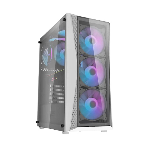 Aigo DarkFlash DK352 PLUS Tempered Glass ATX Case (White)