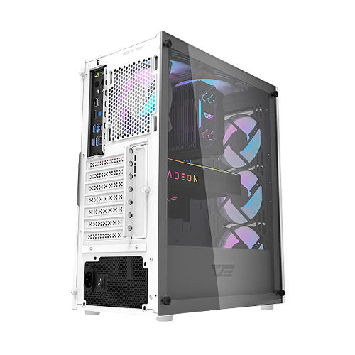 Aigo DarkFlash DK352 PLUS Tempered Glass ATX Case (White)