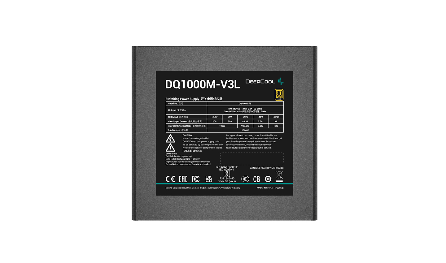 DeepCool DQ1000M-V3L 1000W 80+ Gold Full Modular Power Supply