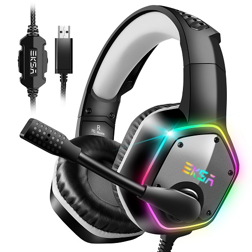 EKSA E1000 Noise Cancelling , 7.1 Surround Wired USB Gaming Headset