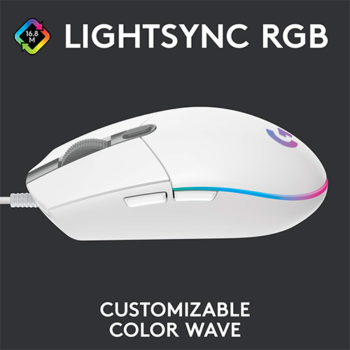 Logitech G102 Lightsync RGB USB Gaming Mouse - White