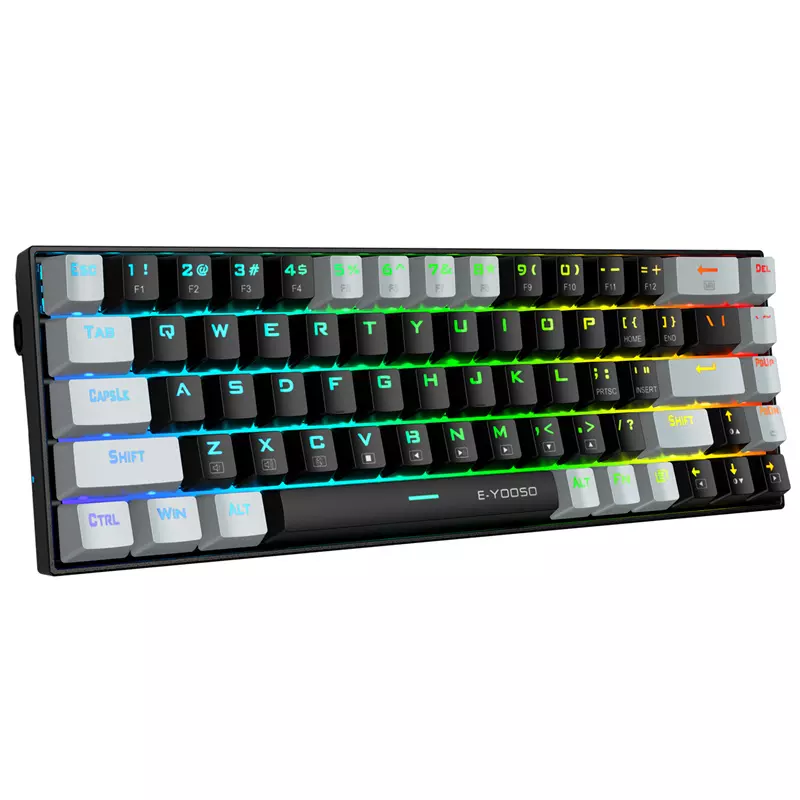 E-YOOSO Z686 RGB 68 Keys Mechanical Keyboard (Gray Black)