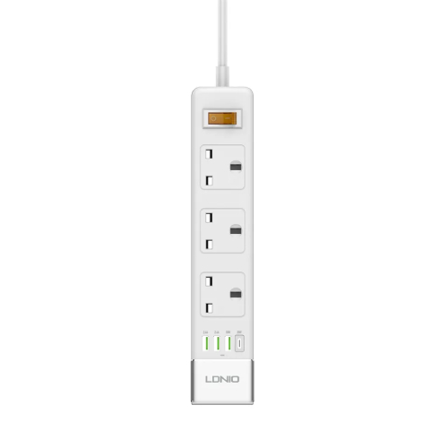 LDNIO SK3467 3 Power Socket 3 USB 1 Type-C Port Extension Adapter UK Plug