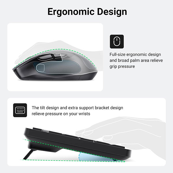 Ugreen MK006 (35740) Wireless Keyboard and Mouse Combo