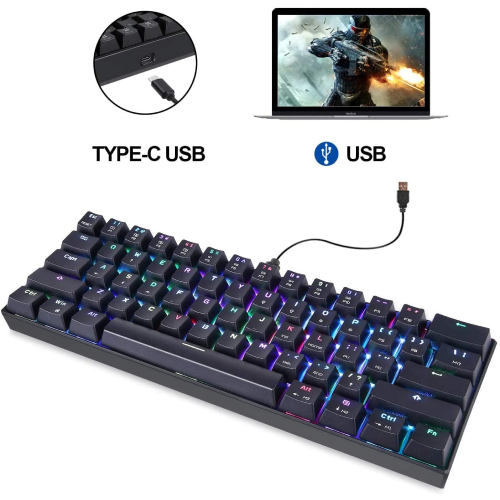 Motospeed CK61 RGB Wired Mechanical Keyboard - Blue Switch