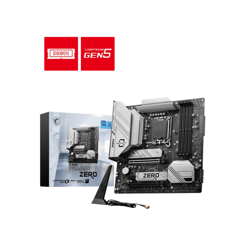 MSI B760M PROJECT ZERO LGA 1700 I DDR5 MATX Motherboards