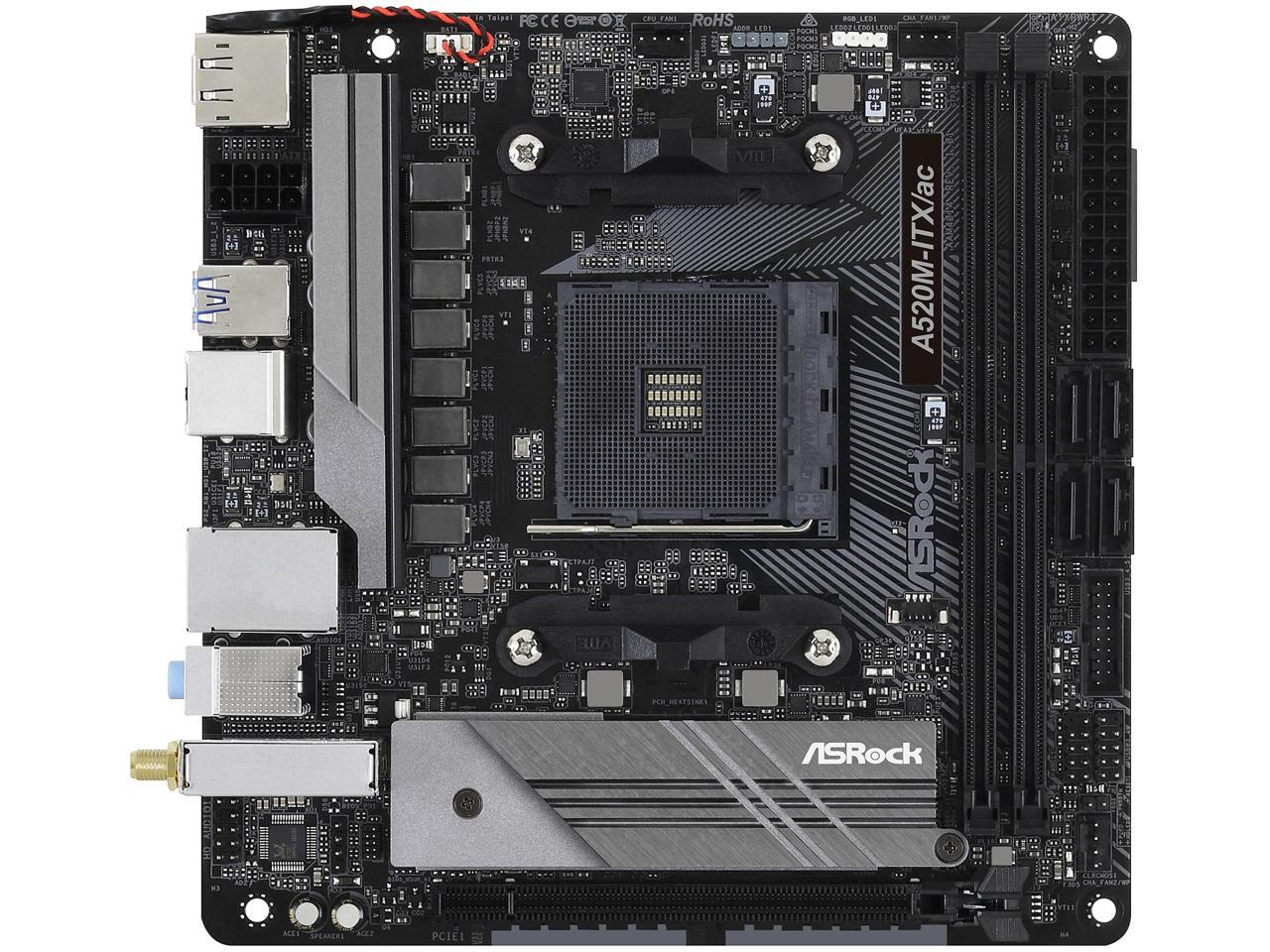 ASRock A520M-ITX/AC AM4 AMD A520 SATA 6Gb/s Mini ITX AMD Motherboard