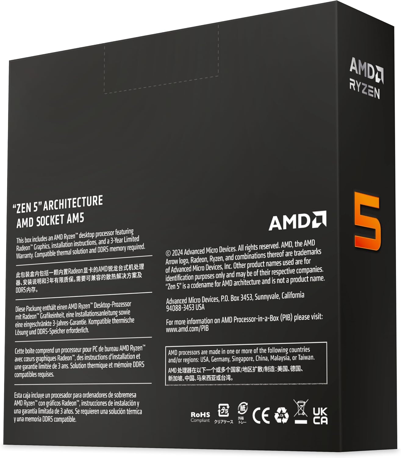 AMD Ryzen 5 9600X AM5 Desktop Gaming Processor (Chinese Edition)