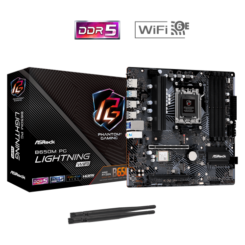 ASRock B650M PG Lightning WiFi AMD AM5 DDR5 Micro ATX Motherboard