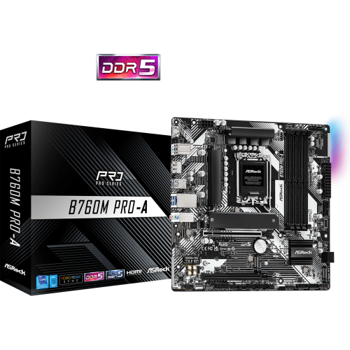 ASRock B760M Pro-A Intel DDR5 LGA1700 Micro ATX Motherboard